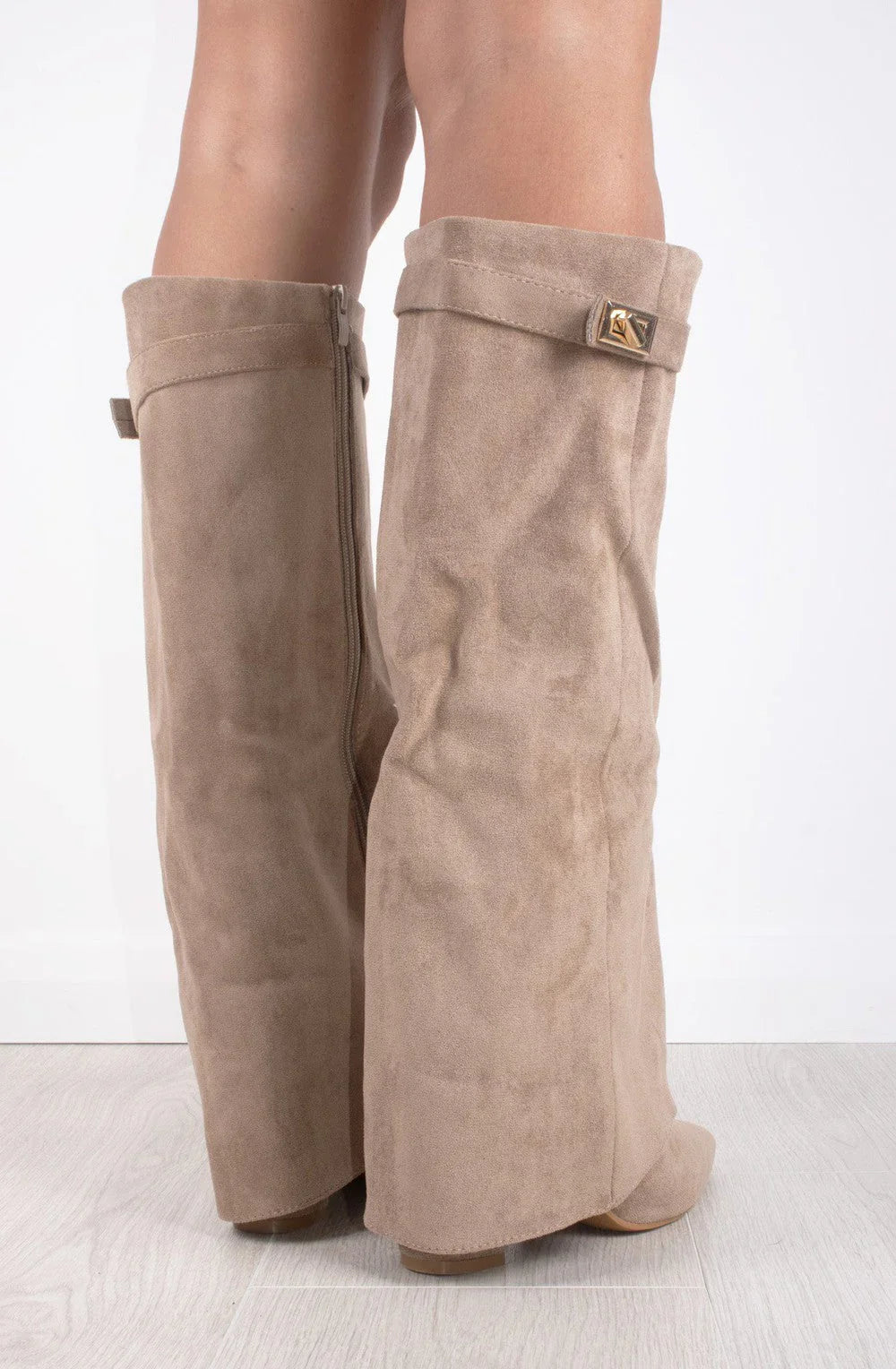 Calianté Shark Boots Kunstvelour - Champagne Beige