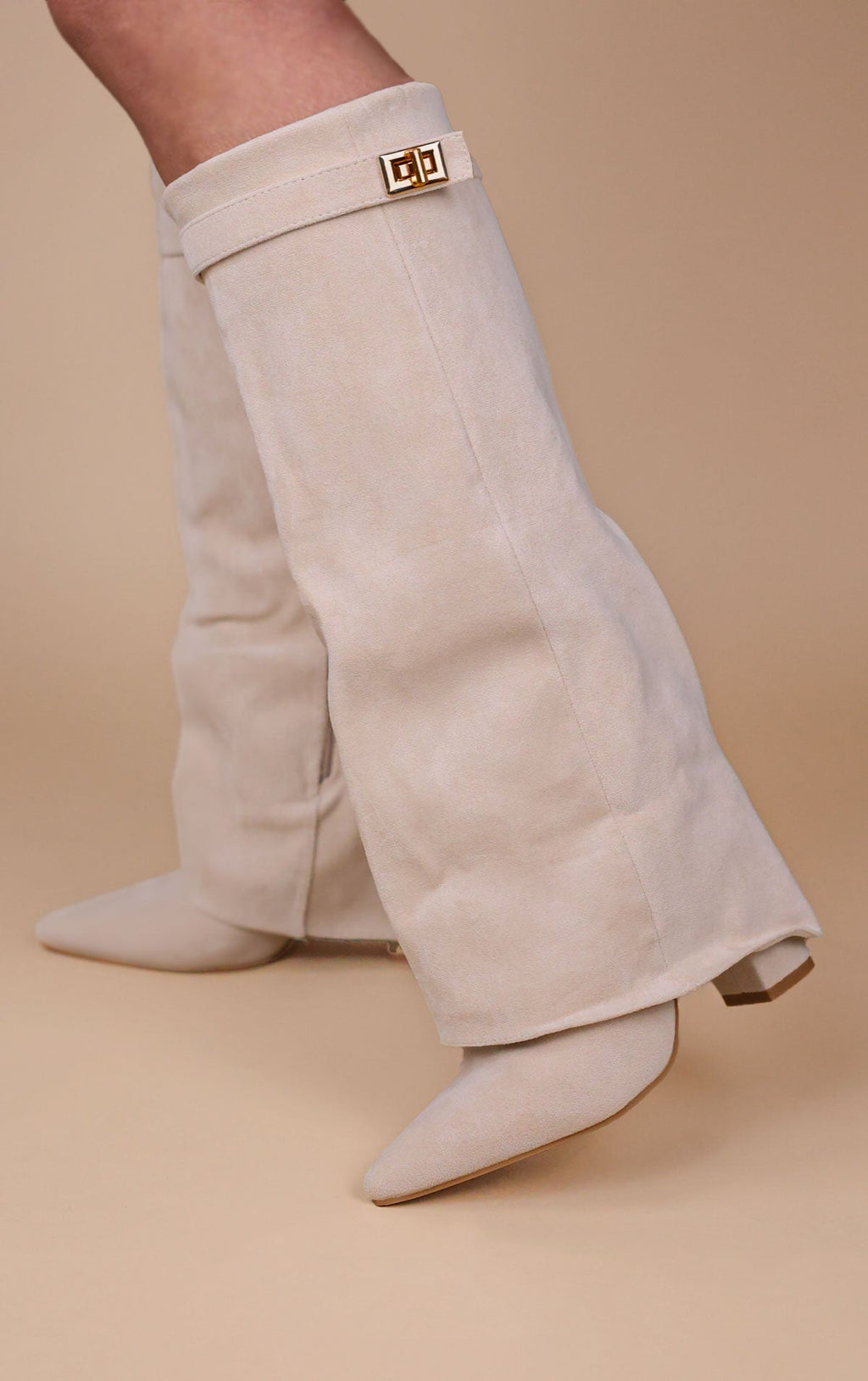 Calianté Shark Boots Kunstvelour - Champagne Beige